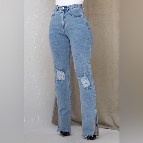 NWT BYEGREIS River Jeans Light Wash - Picture 3 of 16